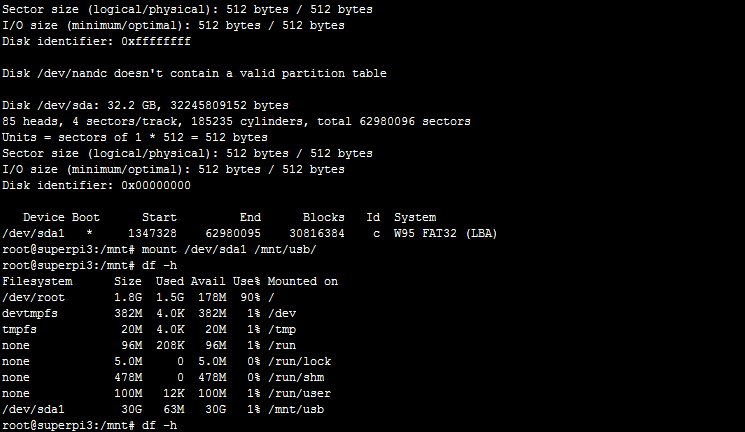 linux下硬盘U盘的挂载和退出
