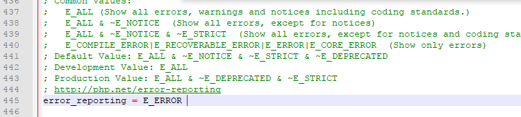 php 报错级别的修改e_all