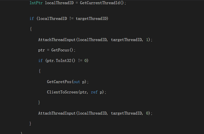 C# 文本框中获取光标在屏幕中的位置_编程资料分享