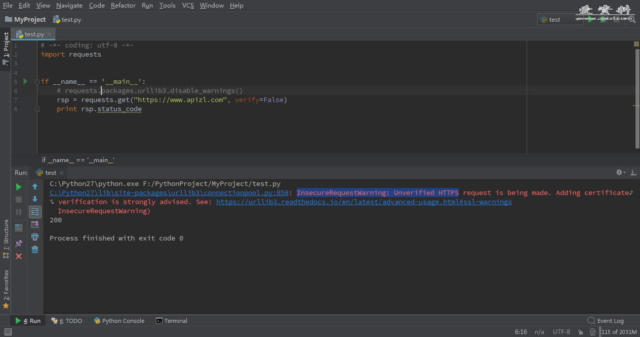 <b>Python Requests InsecureRequestWarning: Unverified HTTPS...</b>